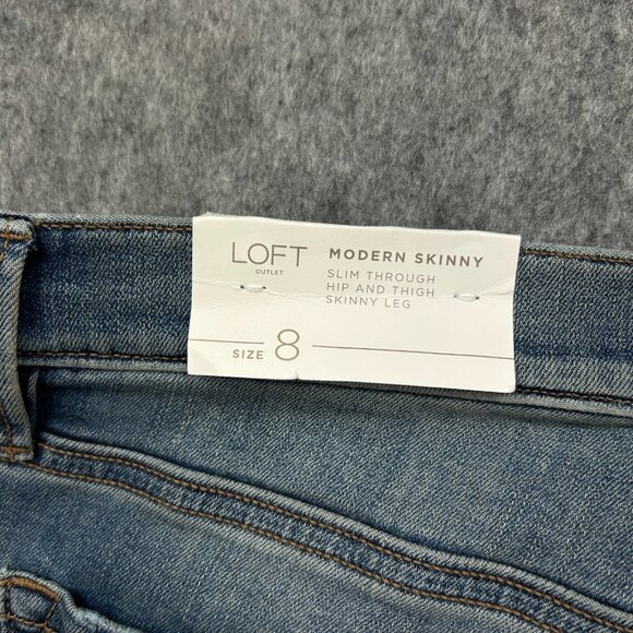 LOFT Outlet Modern Skinny Split Knee Jeans Women's Size 8 Medium Wash Denim NWT - Picture 5 of 13
